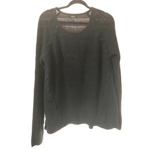 Ana V Neck Sweater  XL Black  Solid 100% Acrylic